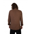 Рубашка из льна коричневого цвета Paolo Pecora Milano