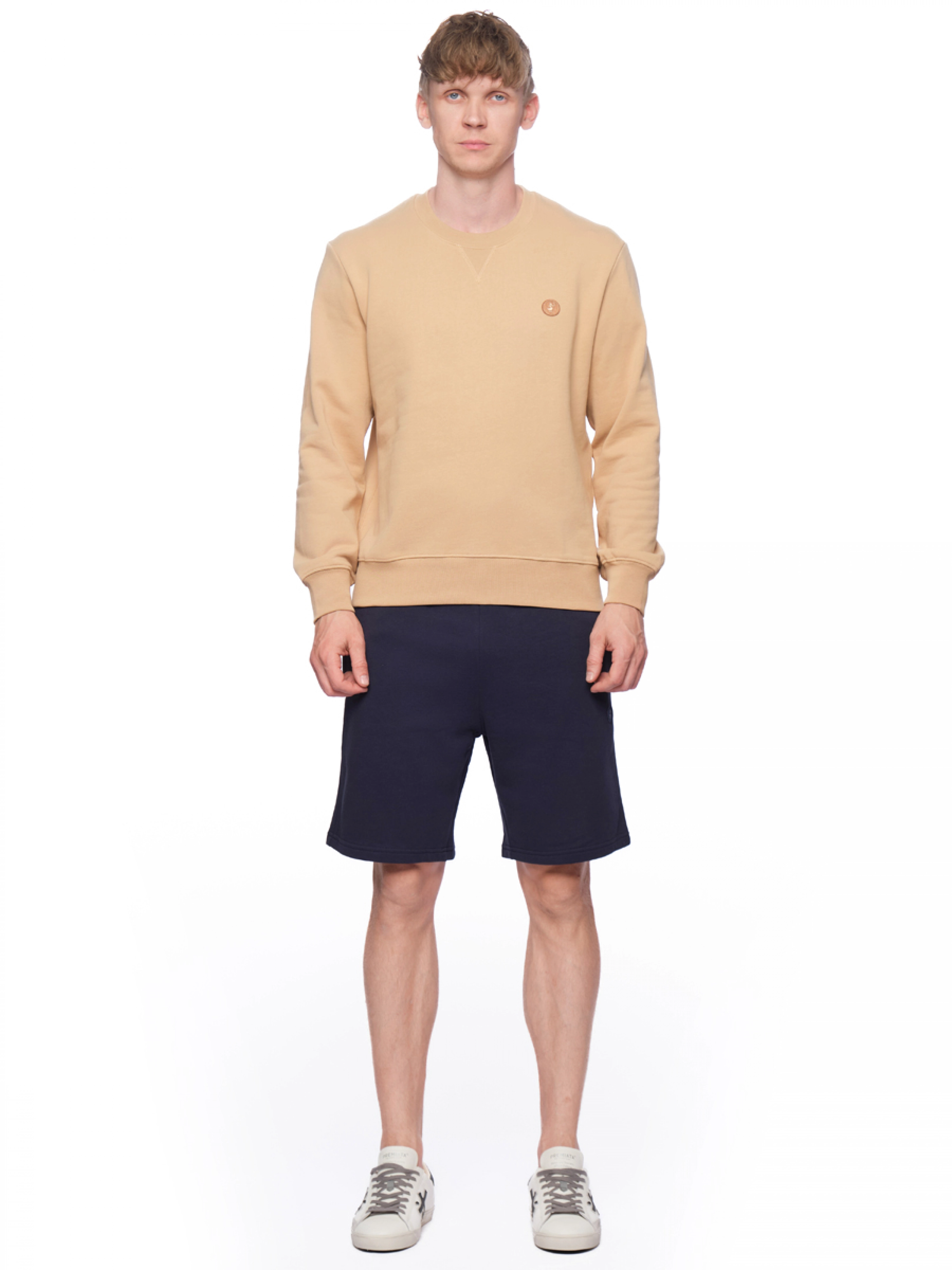 Шорты из хлопка в синем цвете прямого кроя с прорезными карманами Save The Duck прямого кроя