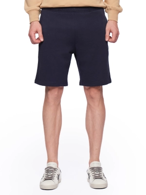 Шорты из хлопка в синем цвете прямого кроя с прорезными карманами Save The Duck прямого кроя