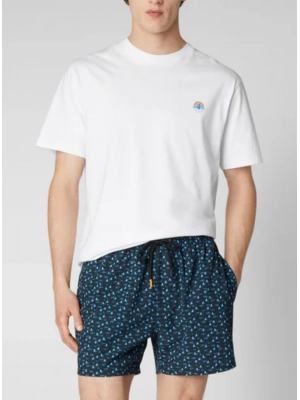 Плавательные шорты темно-синего цвета с принтом акула Save The Duck