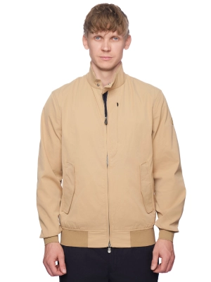 Куртка-ветровка в бежевом цвете прямого кроя на резинке снизу Save The Duck