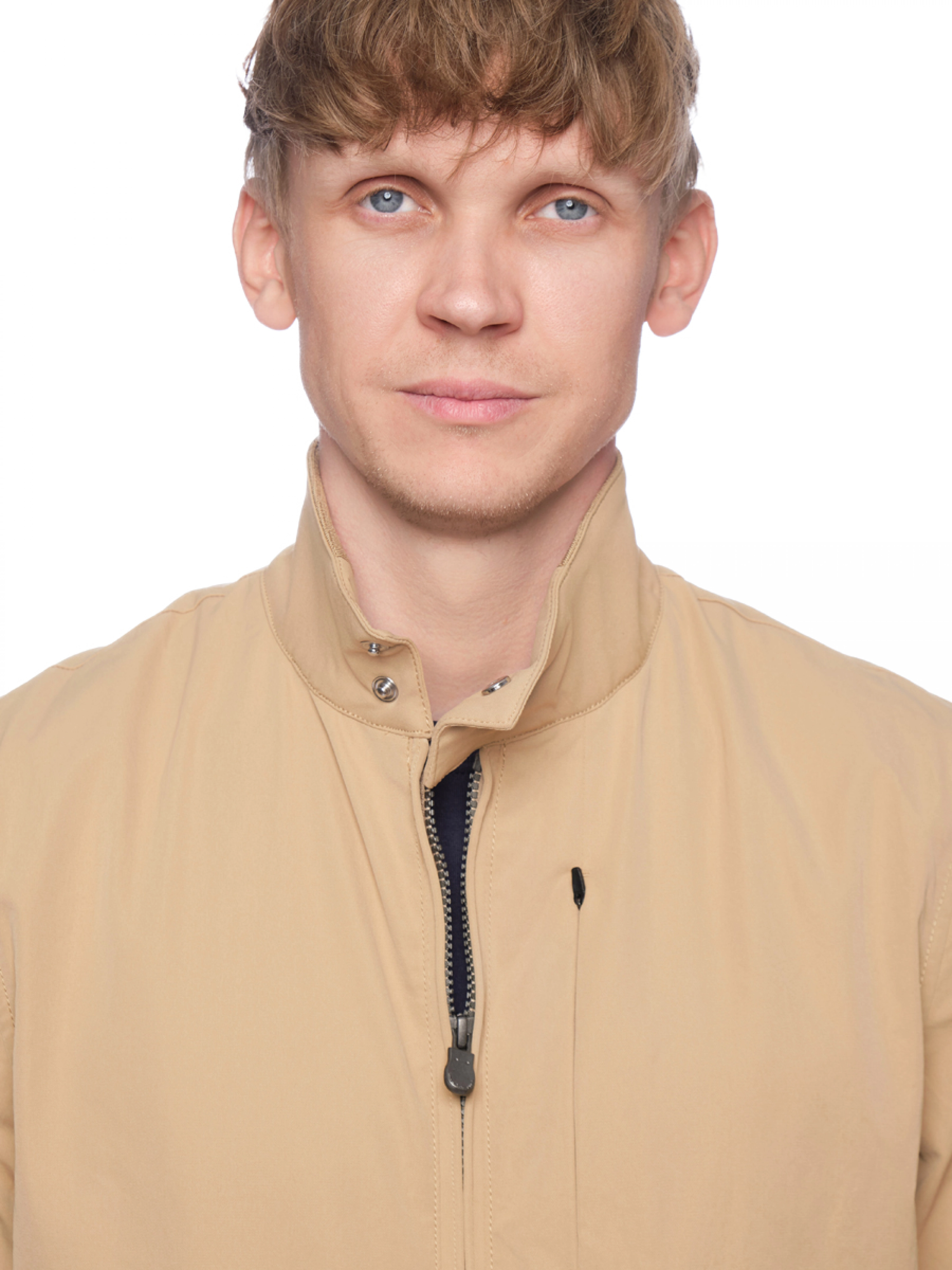 Куртка-ветровка в бежевом цвете прямого кроя на резинке снизу Save The Duck