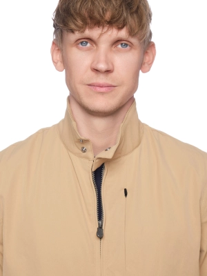 Куртка-ветровка в бежевом цвете прямого кроя на резинке снизу Save The Duck