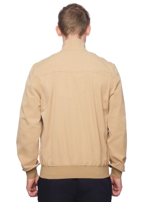 Куртка-ветровка в бежевом цвете прямого кроя на резинке снизу Save The Duck