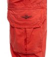 Брюки карго из хлопка с накладными карманами красного цвета  Aeronautica Militare