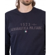 Темно-синий лонгслив с надписью на груди Aeronautica Militare