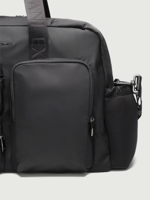 Сумка спортивная в черном цвете с внешними карманами Armani Exchange