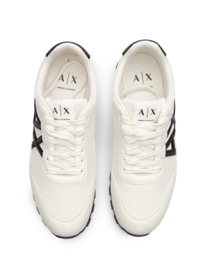 Кроссовки Armani Exchange в молочном цвете с синими вставками