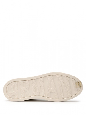 Кеды в белом цвете на высокой подошве Armani Exchange с логотипом бренда