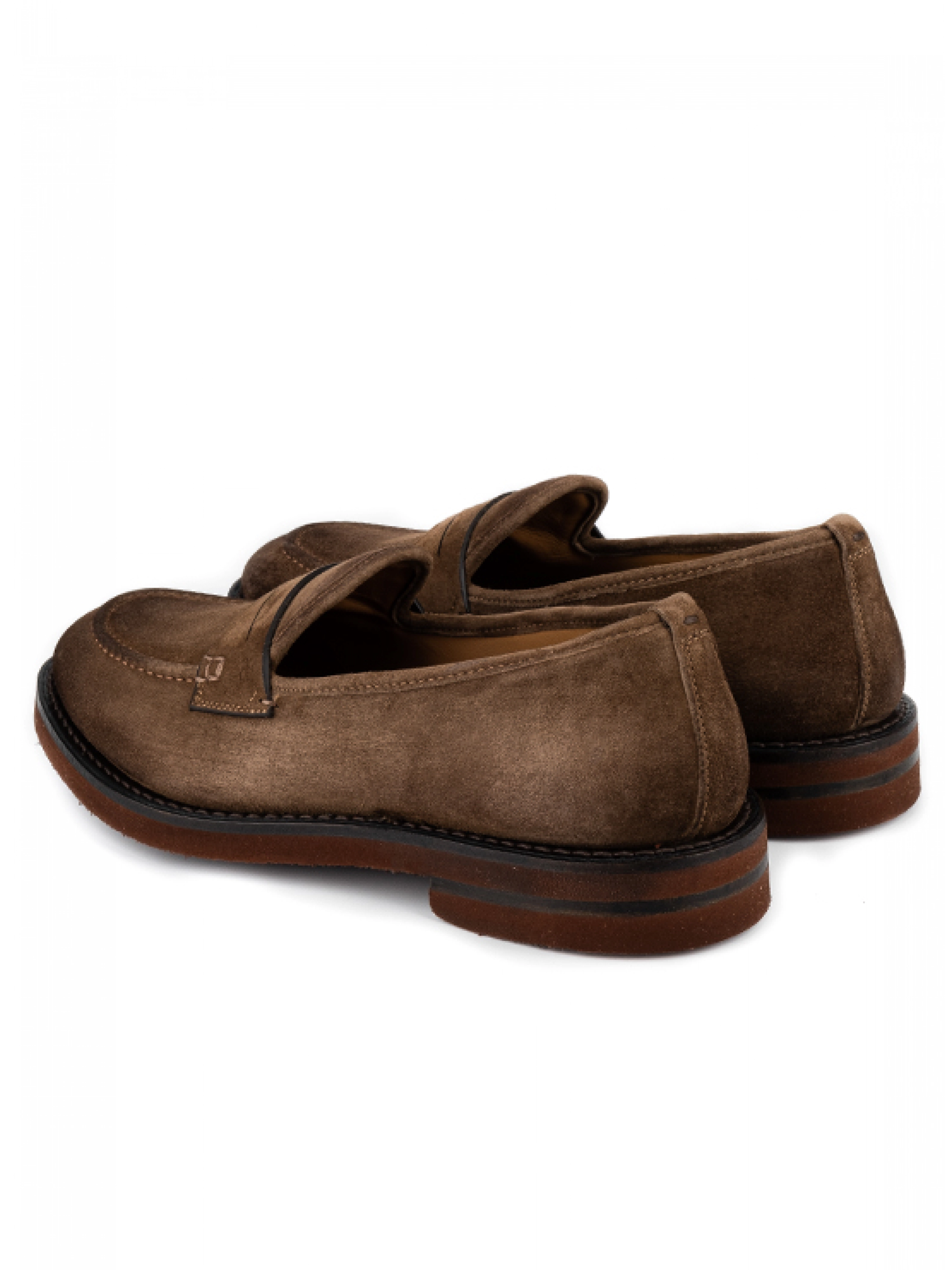 Кожаные туфли-лоферы Fabi в коричневом цвете из натуральной замши