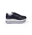 Черные кожаные кроссовки с логотипом в тон Premiata Beth 3873