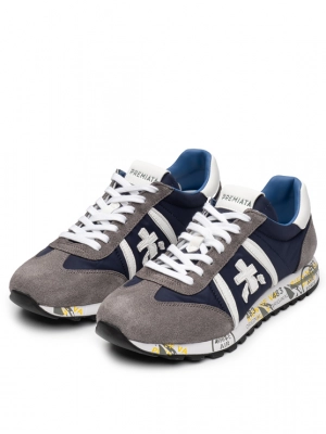 Кроссовки в сером цвете с нейлоновыми вставками Premiata Luce 600E на белой подошве