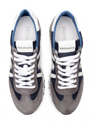 Кроссовки в сером цвете с нейлоновыми вставками Premiata Luce 600E на белой подошве