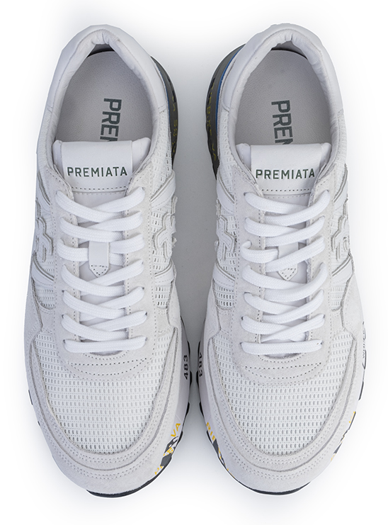 Белые перфорированные кроссовки Premiata Landeck 6213