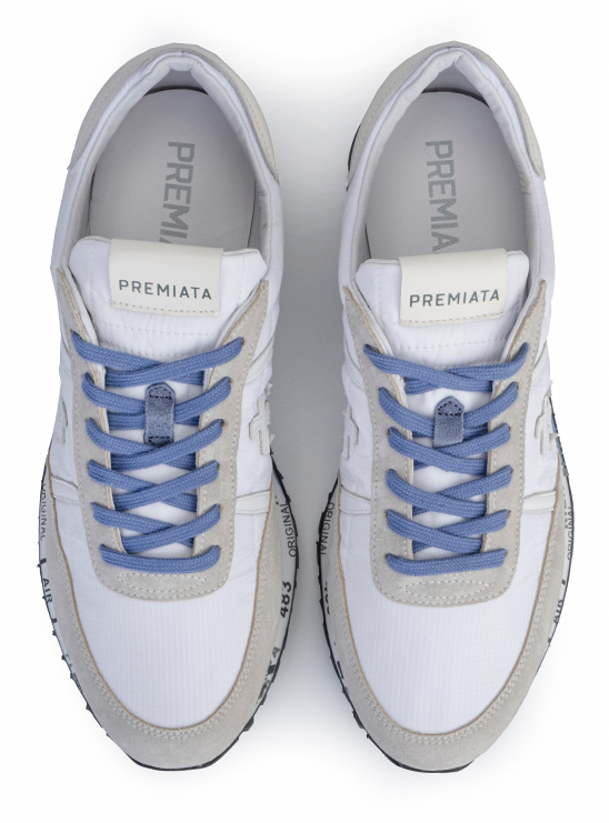 Комбинированные кроссовки с кожаными нашивками в виде фирменного лого Premiata Sean 6286
