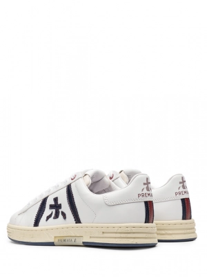Кеды в белом цвете Premiata Russell 6431 с черными вставками