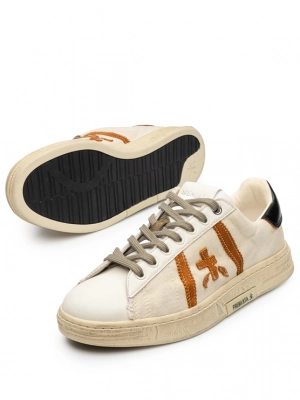 Кеды в молочном цвете с акцентными вставками Premiata Russell 6748