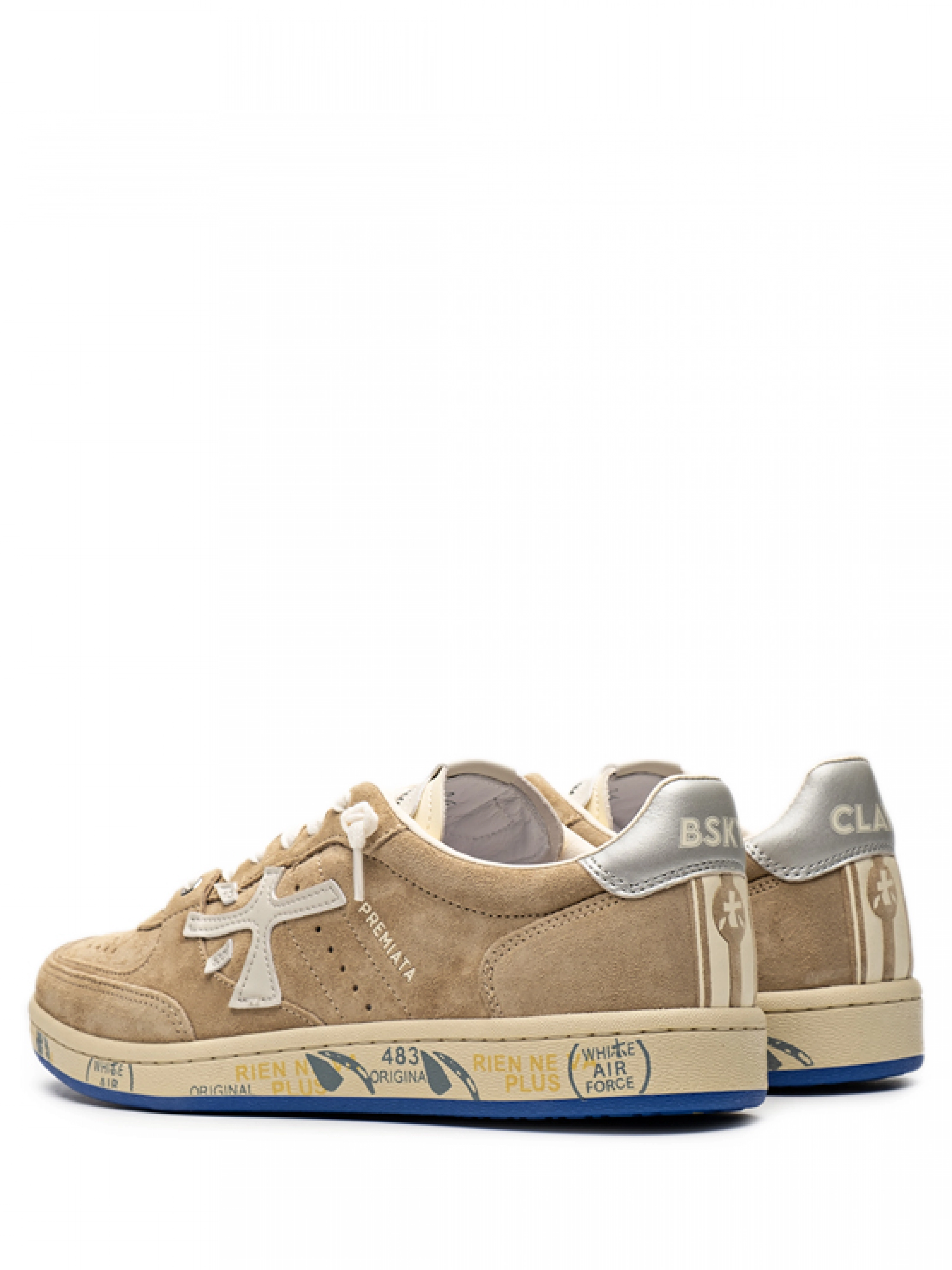 Кеды в бежевом цвете с акцентным задником Premiata Bsktclay 6774