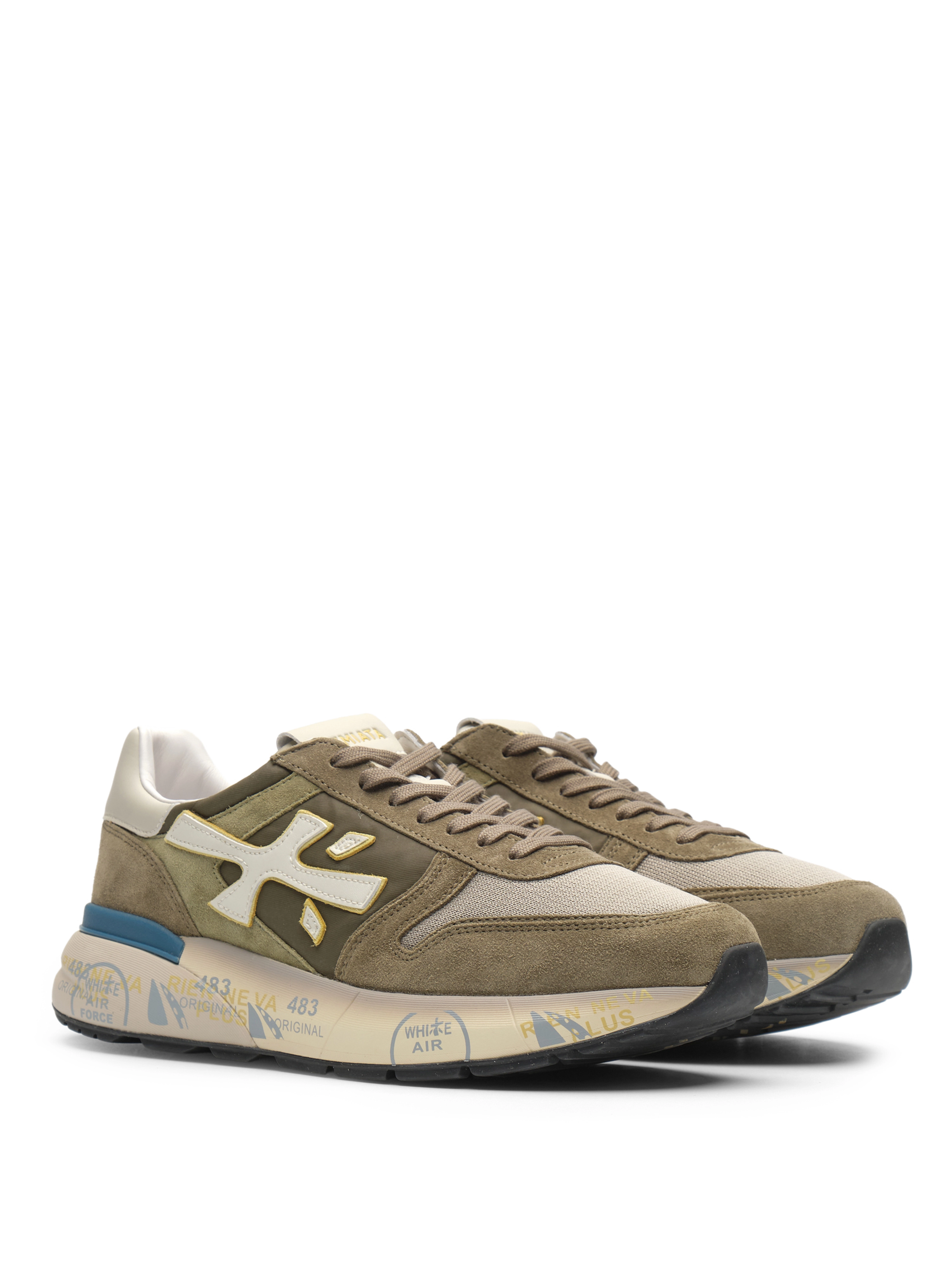 Кроссовки в цвете хаки Premiata MICK8086 из натуральной кожи