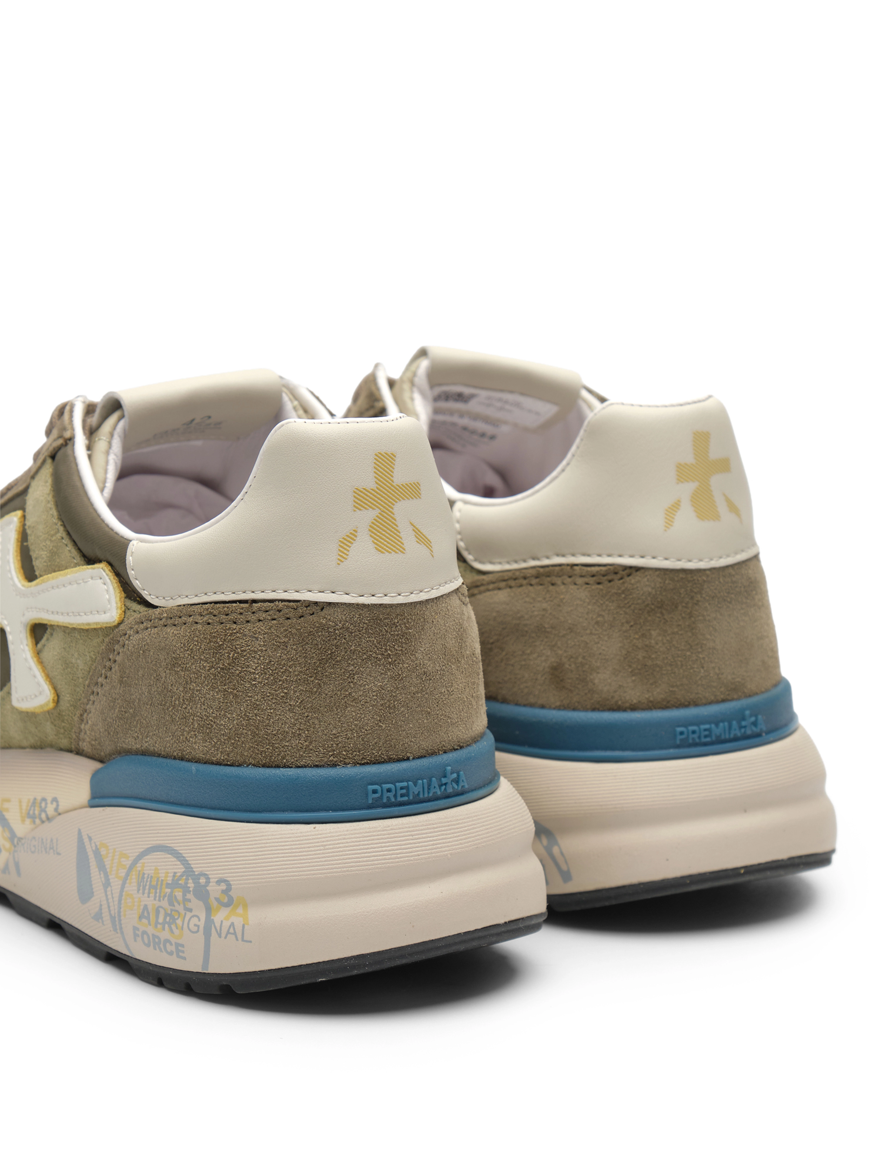 Кроссовки в цвете хаки Premiata MICK8086 из натуральной кожи