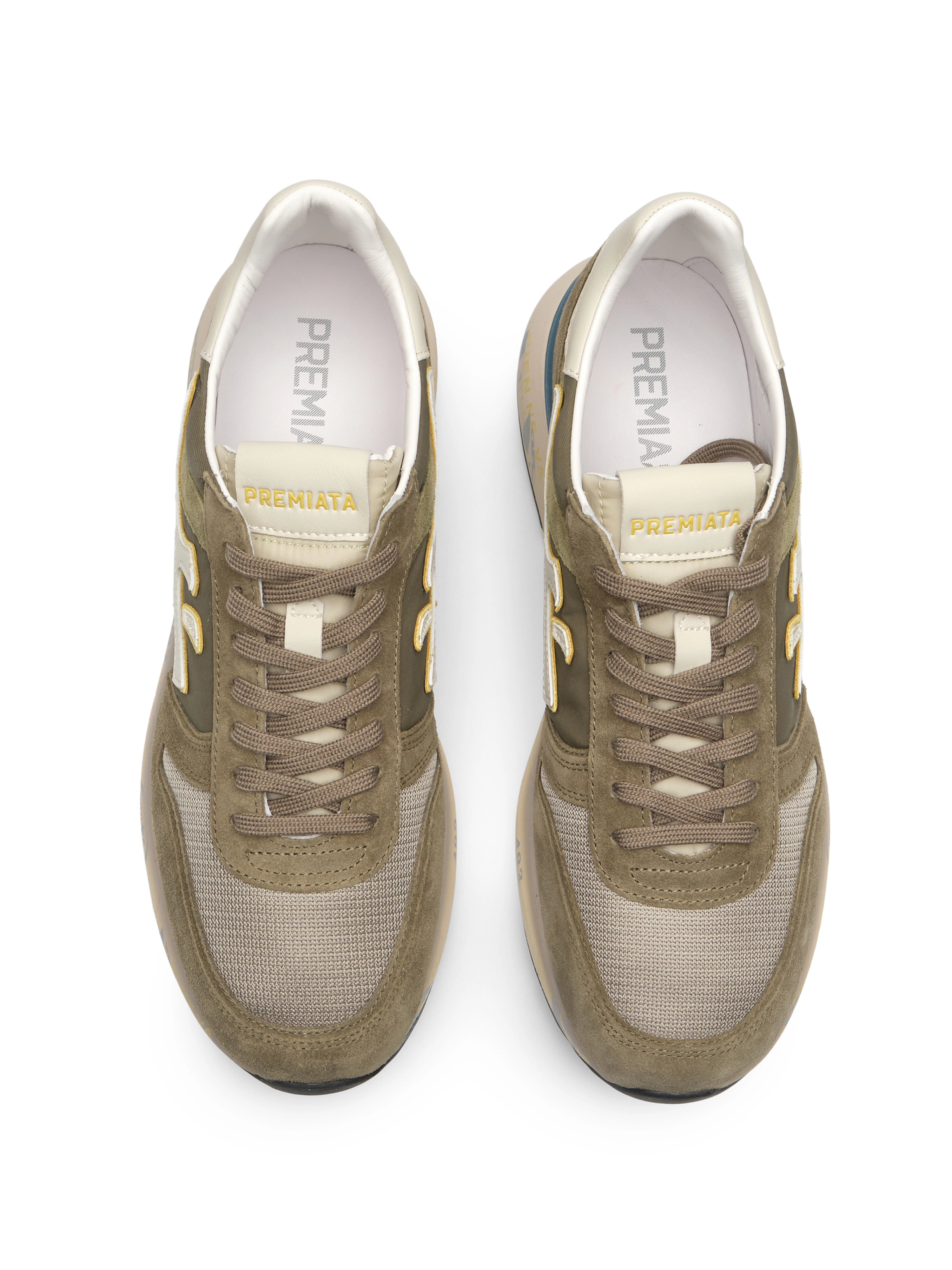 Кроссовки в цвете хаки Premiata MICK8086 из натуральной кожи