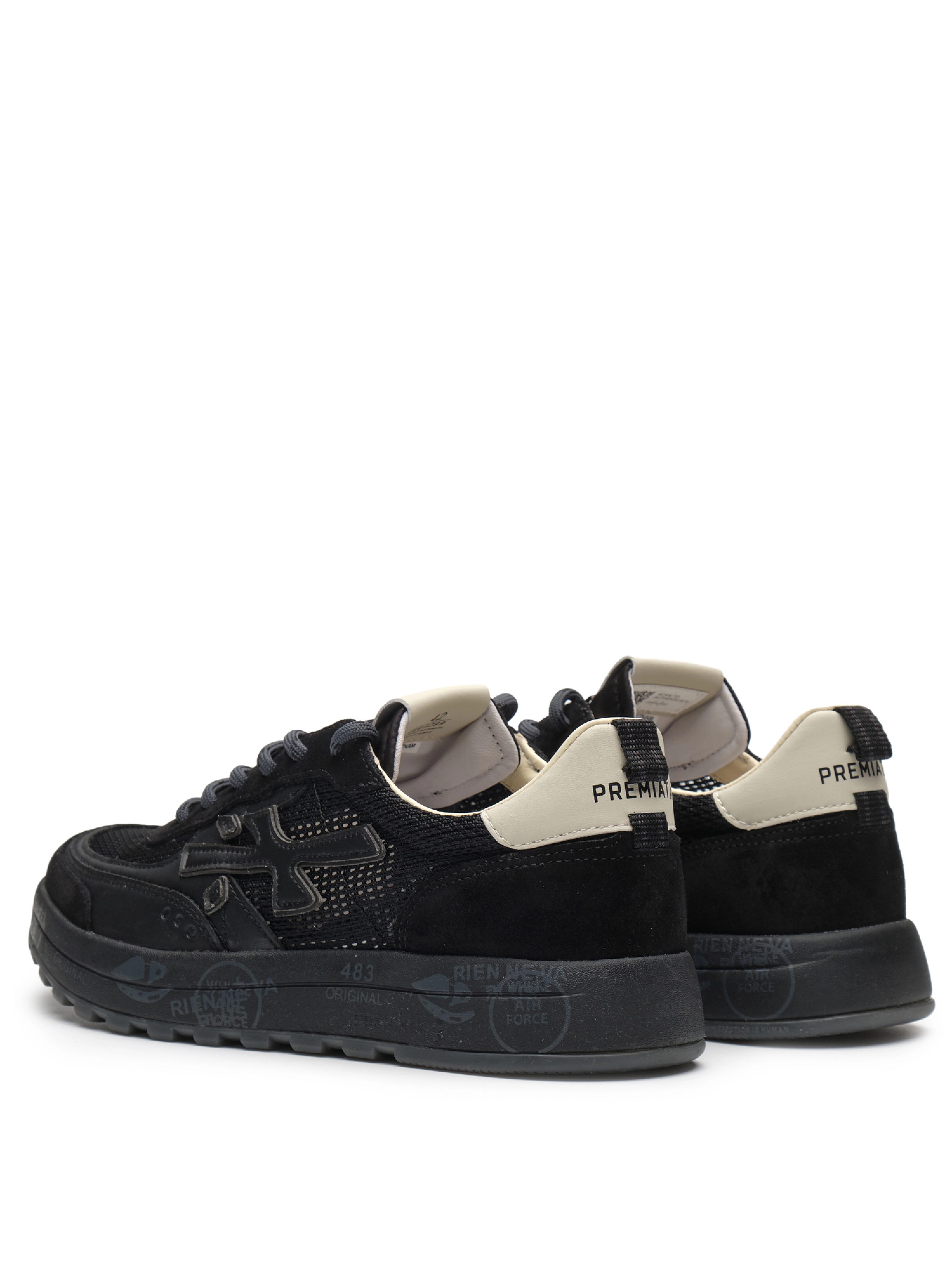 Кеды в черном цвете перфорированные Premiata NOUS8299 с белым задником