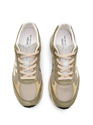 Кроссовки в цвете хаки Premiata MOERUN8300 на молочной подошве