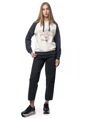 Худи Аeronautica Militare в комбинированном цвете с нашивками и капюшоном