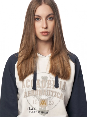 Худи Аeronautica Militare в комбинированном цвете с нашивками и капюшоном