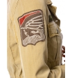 Куртка цвета хаки с кулиской на талии и цветными патчами на груди и рукавах Aeronautica Militare