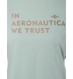 Хлопковая футболка мятного цвета с надписью на груди Aeronautica Militare