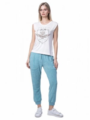 Футболка с коротким рукавом и аппликацией на груди Aeronautica Militare