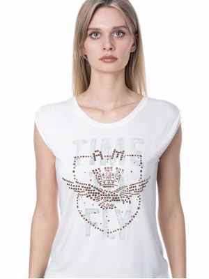 Футболка с коротким рукавом и аппликацией на груди Aeronautica Militare