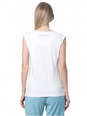 Футболка с коротким рукавом и аппликацией на груди Aeronautica Militare