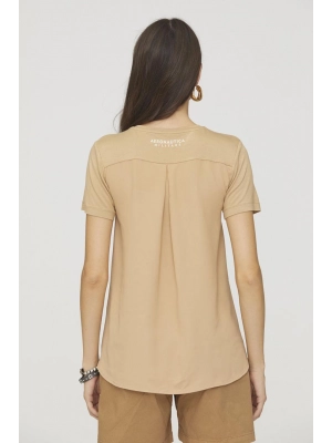 Футболка в бежевом цвете с принтом на груди  Aeronautica Militare