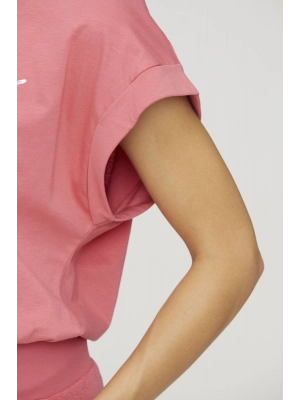 Футболка розового цвета с лого на груди Aeronautica Militare