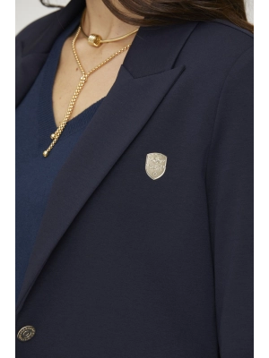 Длинный пиджак прямого кроя на одной пуговице с прорезными карманами Aeronautica Militare