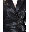 Кожаная черная куртка с карманами на плечах Aeronautica Militare