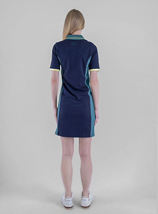 Платье поло темно-синего цвета с контрастными вставками Aeronautica Militare
