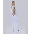 Спортивные белые брюки-джоггеры с контрастными вставками  Aeronautica Militare