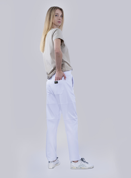 Спортивные белые брюки-джоггеры с контрастными вставками  Aeronautica Militare