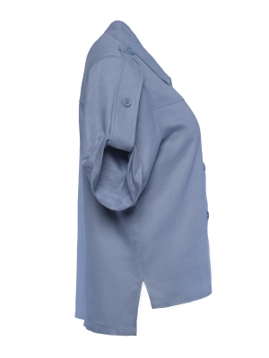 Рубашка в голубом цвете с коротким рукавом и накладным карманом на груди Aeronautica Militare