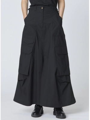 Юбка-карго длины макси в черном цвете Aeronautica Militare