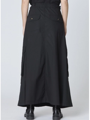 Юбка-карго длины макси в черном цвете Aeronautica Militare