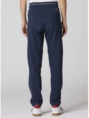 Брюки в темно-синем цвете прямого кроя с прорезными карманами на резинке Аeronautica Militare