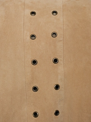 Куртка из натуральной кожи в бежевом цвете свободного кроя с накладными карманами Aeronautica Milita