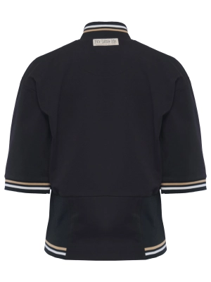 Костюм в черном цвете с джемпером на молнии и брюками палаццо Aeronautica Militare