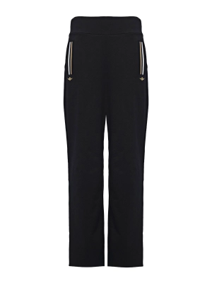 Костюм в черном цвете с джемпером на молнии и брюками палаццо Aeronautica Militare