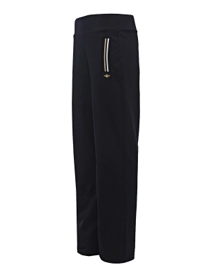 Костюм в черном цвете с джемпером на молнии и брюками палаццо Aeronautica Militare