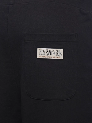 Костюм в черном цвете с джемпером на молнии и брюками палаццо Aeronautica Militare